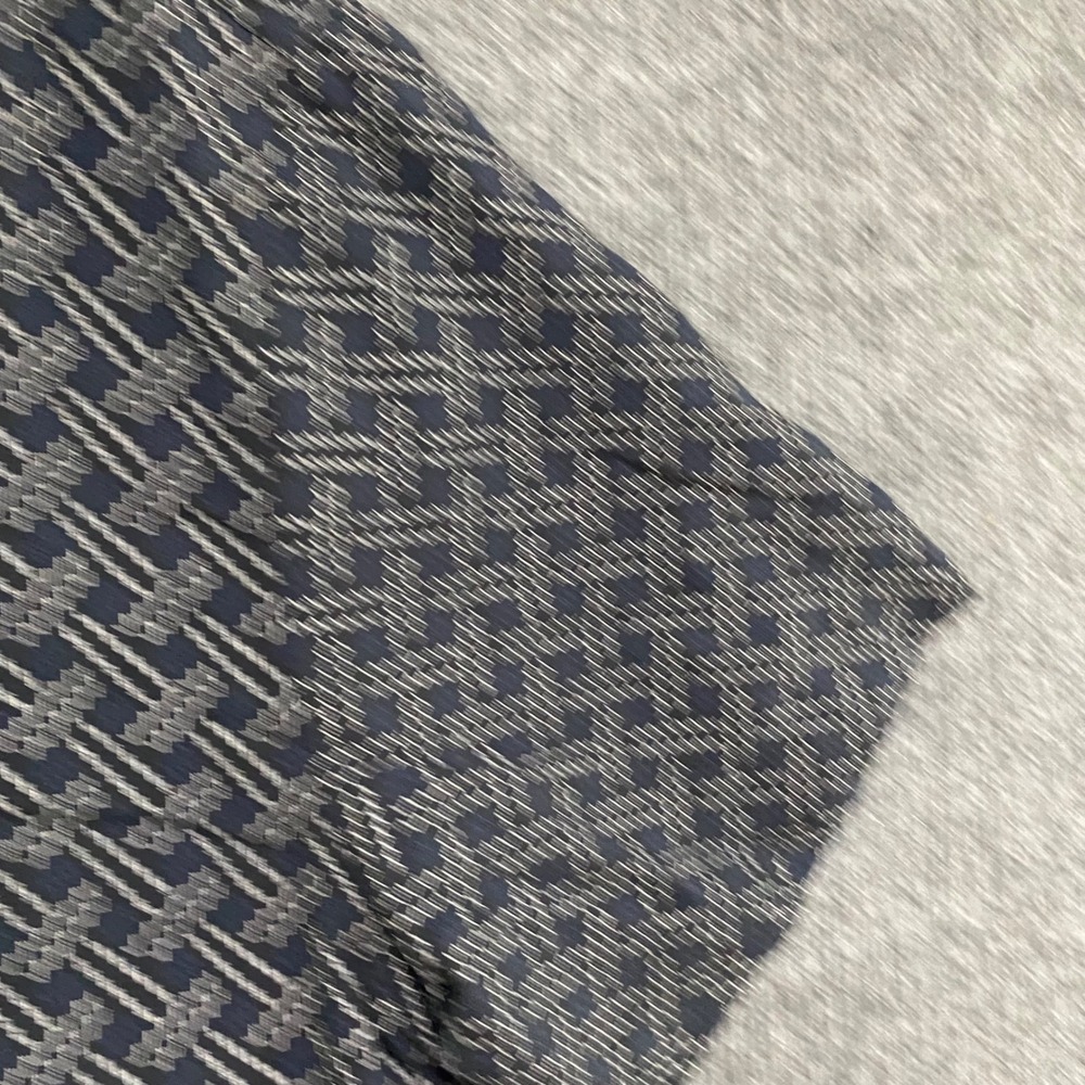 Nat Nast Mens XL Silk Cotton Short Sleeve Button Down Shirt Navy Geometric 1353 - Picture 15 of 16